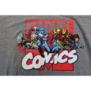 Marvel Comics Logo T Shirt 2XL‎ Gray Ironman Captain America Thor